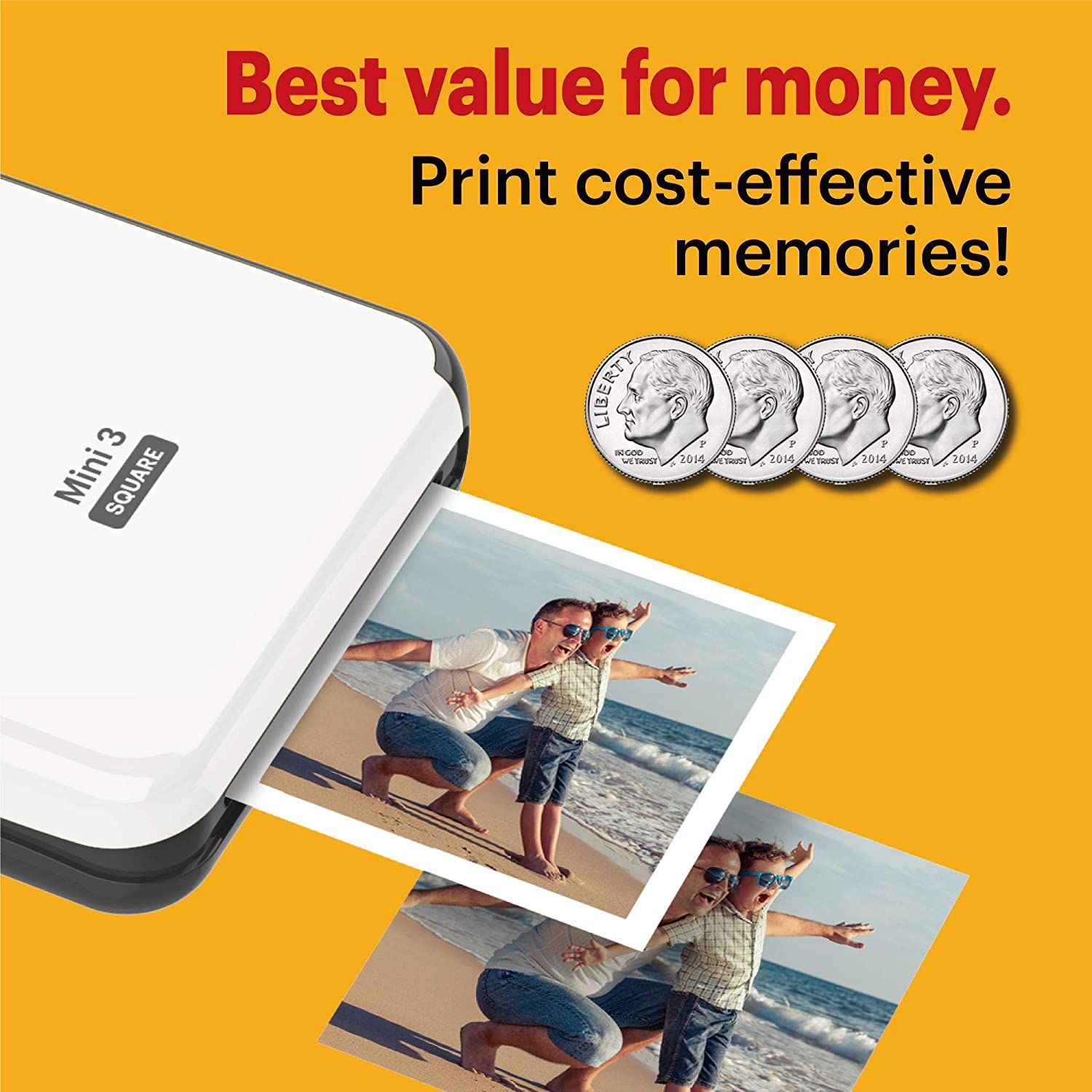 Kodak All-New Mini 3 Square Instagram Size Bluetooth Portable Photo Printer  3x3