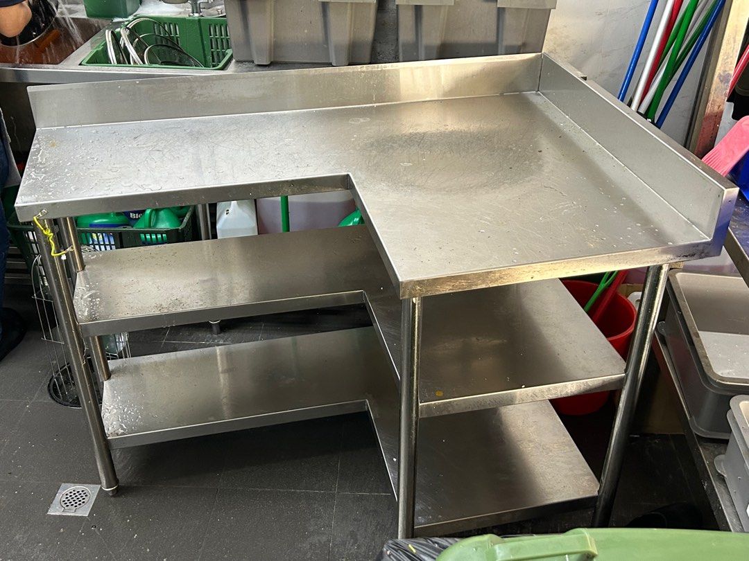 L shape stainless steel 3 tier rack, Furniture & Home Living ...
