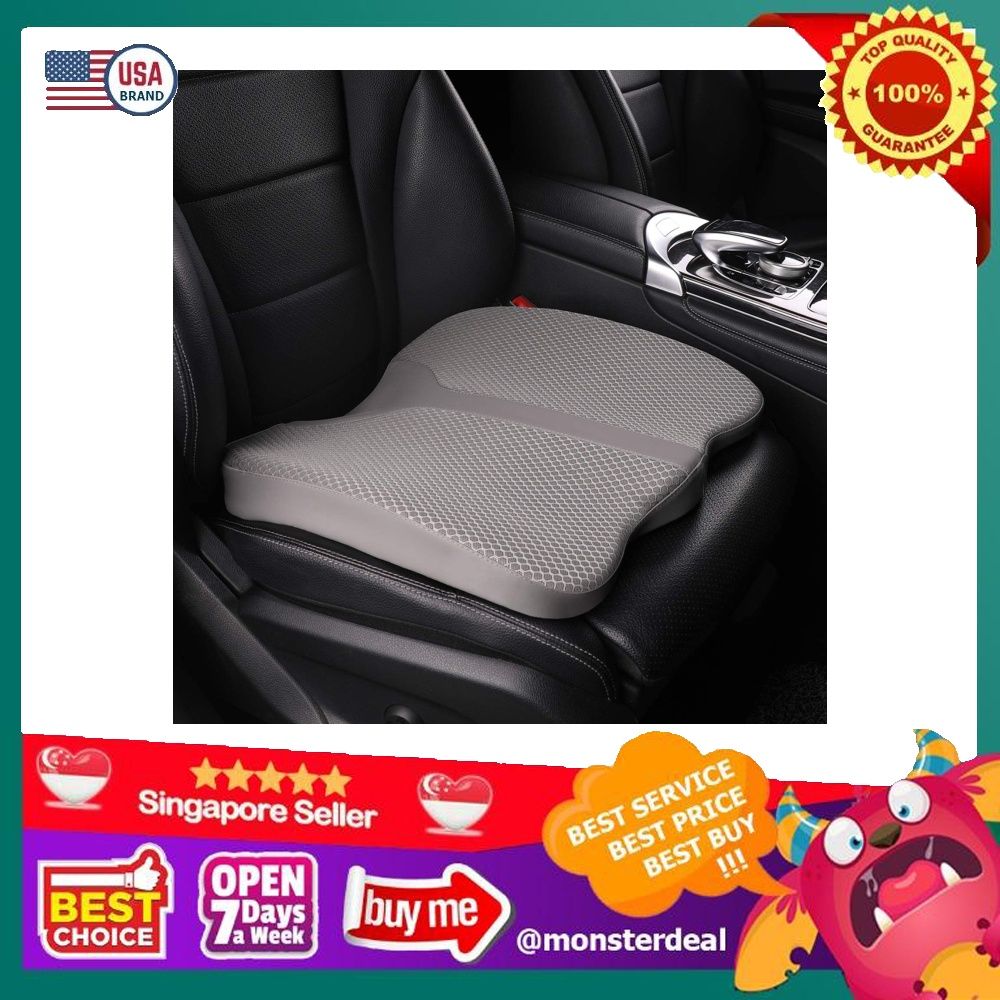 LARROUS Car Memory Foam Heightening Seat Cushion,Tailbone (Coccyx) and Lower Back Pain Relief Cushion,for Office Chair,Wheelchair and More., Beige