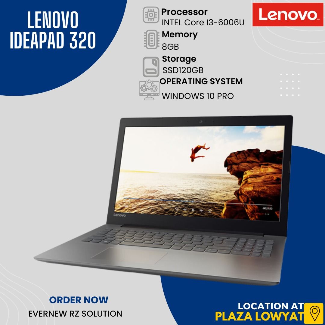 LENOVO IDEAPAD 320 | Intel® Core™ i3-6006U | 8GB RAM | SSD 128GB