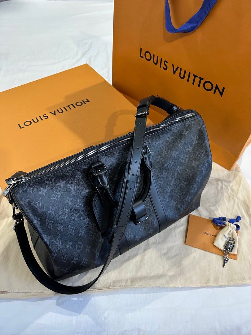 Louis Vuitton Monogram Eclipse Keepall Bandouliere 45 M40569 w