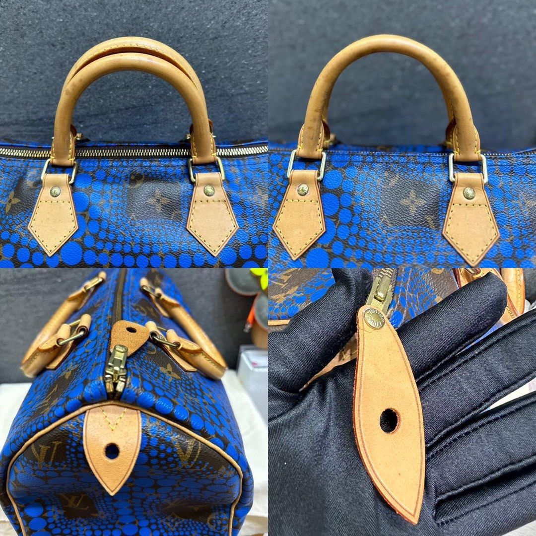 LOUIS VUITTON Monogram Kusama Town Speedy 30 Yellow 81171