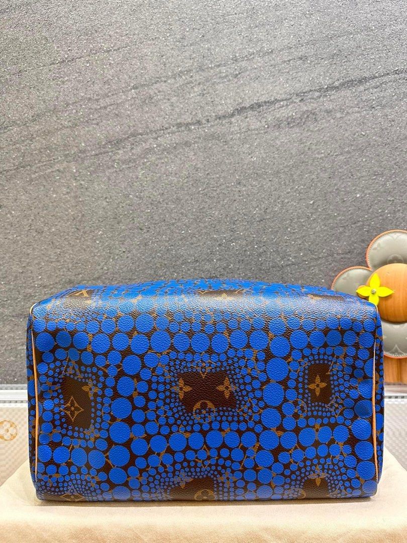 Yayoi Kusama x Louis Vuitton Blue Monogram Dots Infinity Speedy 30