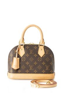 Louis Vuitton LV Alma BB Top Handle Bag Monogram Coated Canvas oxluxe