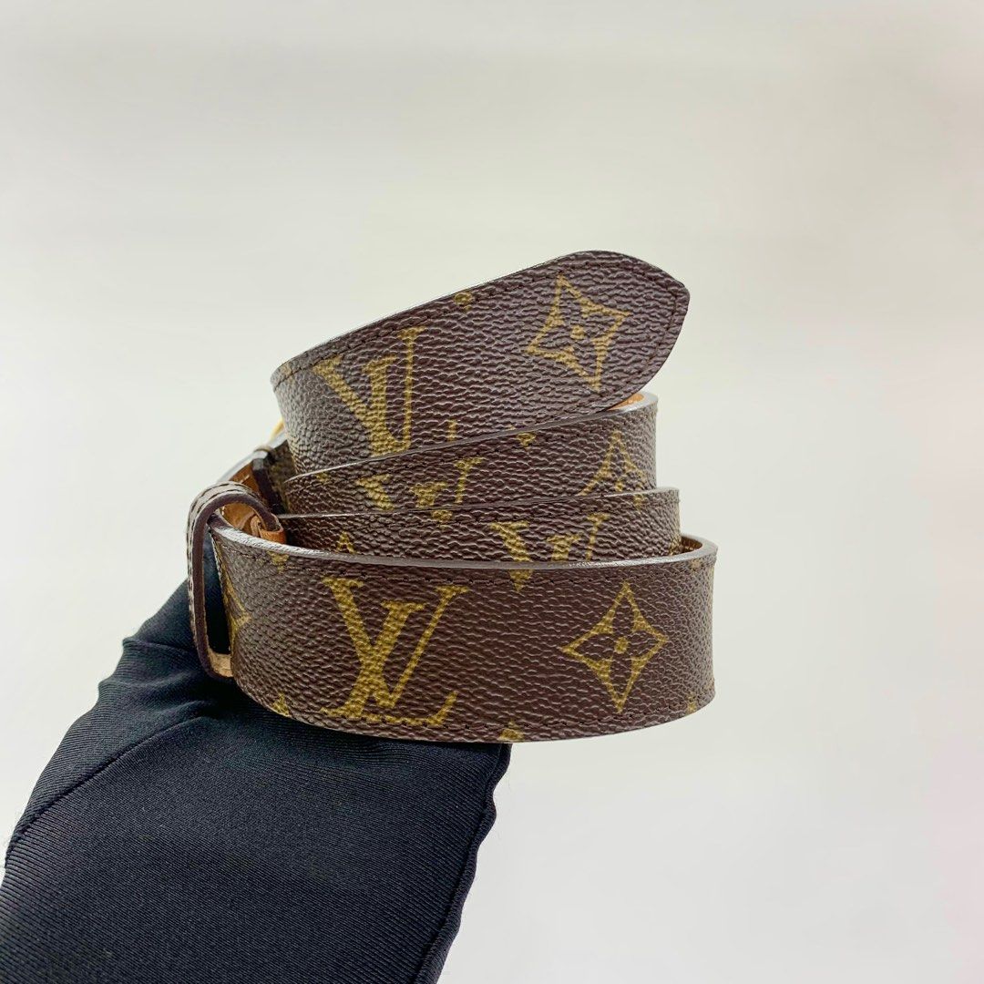 [DISCOUNTED] LOUIS VUITTON MONOGRAM M9842 METAL LOGO MENS BELT 237009231 ;