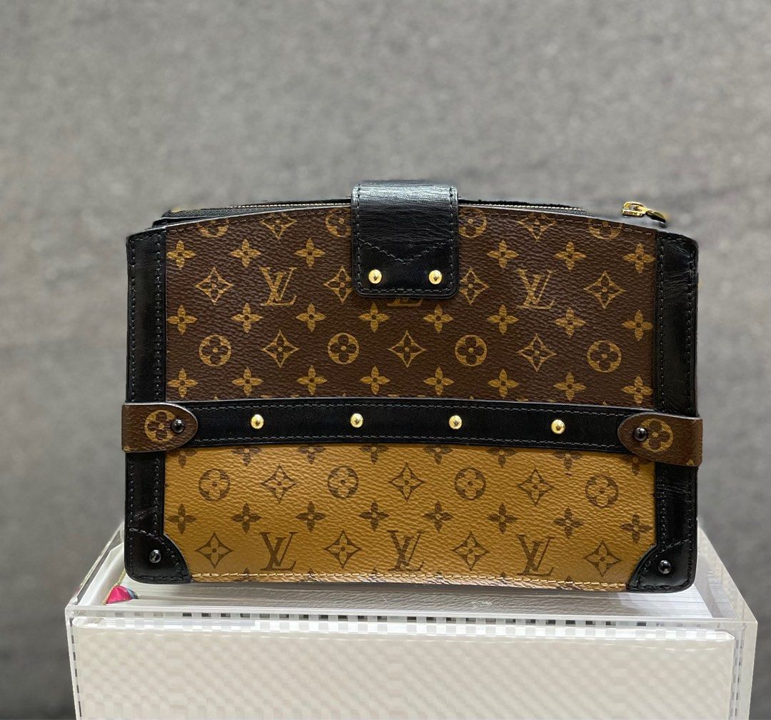 Louis Vuitton Clutch Trunk Monogram Reverse Brown/Black in Coated Canvas/Calfskin  with Brass - US