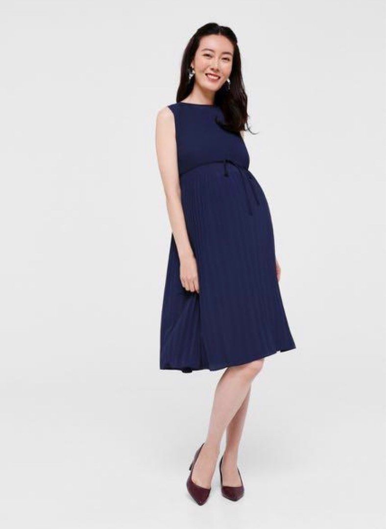 love bonito navy blue dress Mae Padded Embroidered Ruffle Sleeve Dress