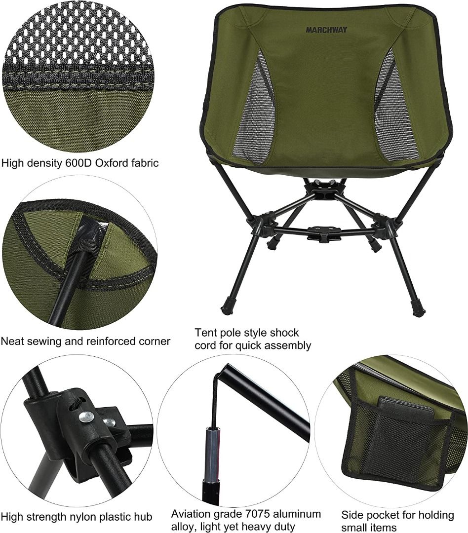 Marchway lightweight folding high back camping chair 2025