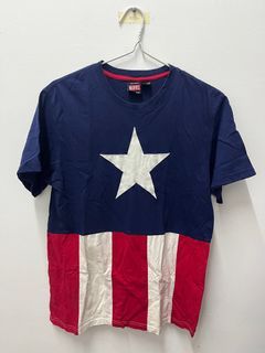 Marvel Mad Engine captain american patches t shirt