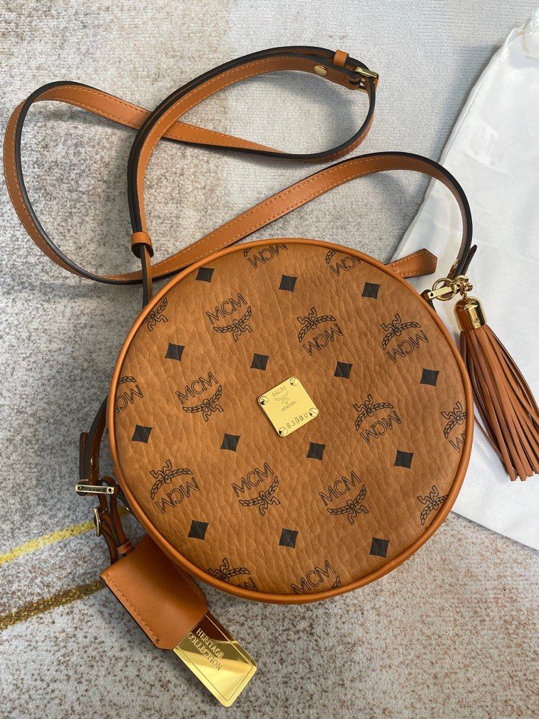 Mcm round discount crossbody bag