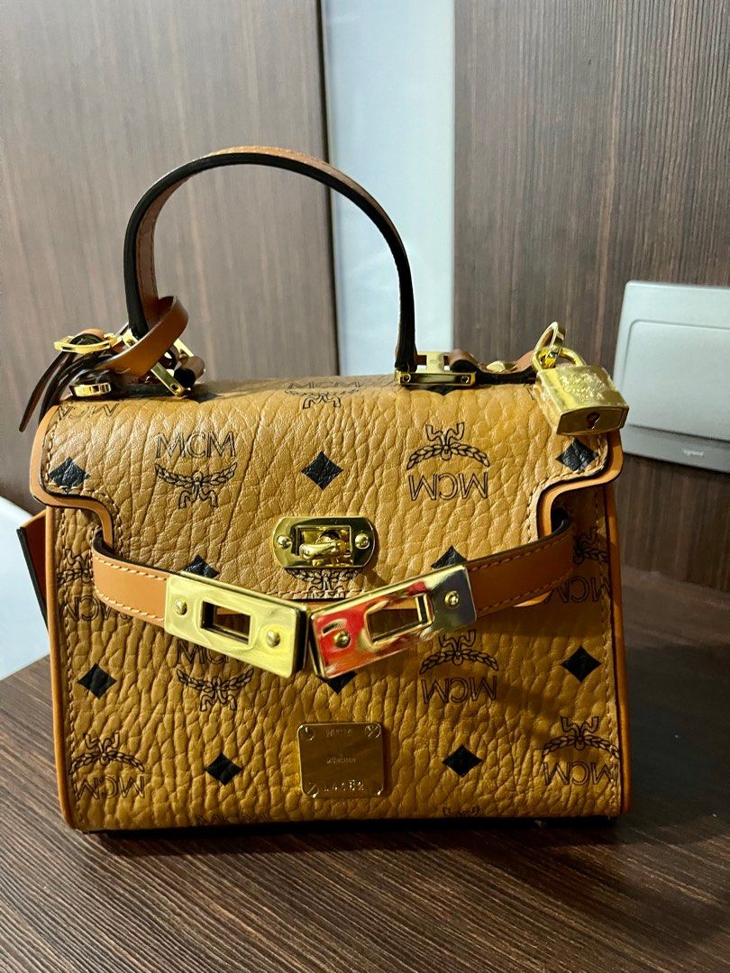 9931 MCM Heritage Mini Satchel COGNAC