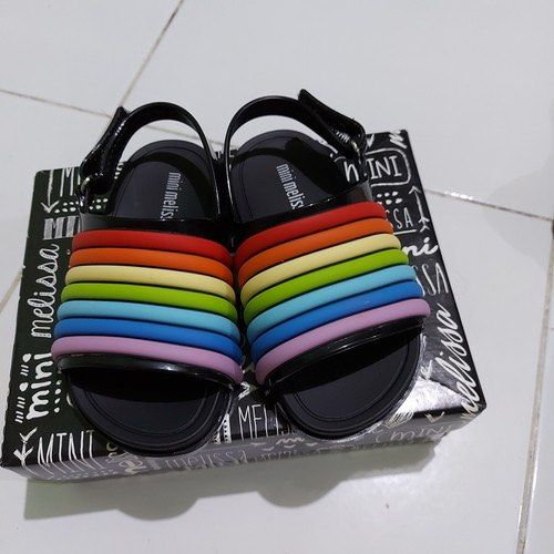Mini melissa best sale rainbow sandals