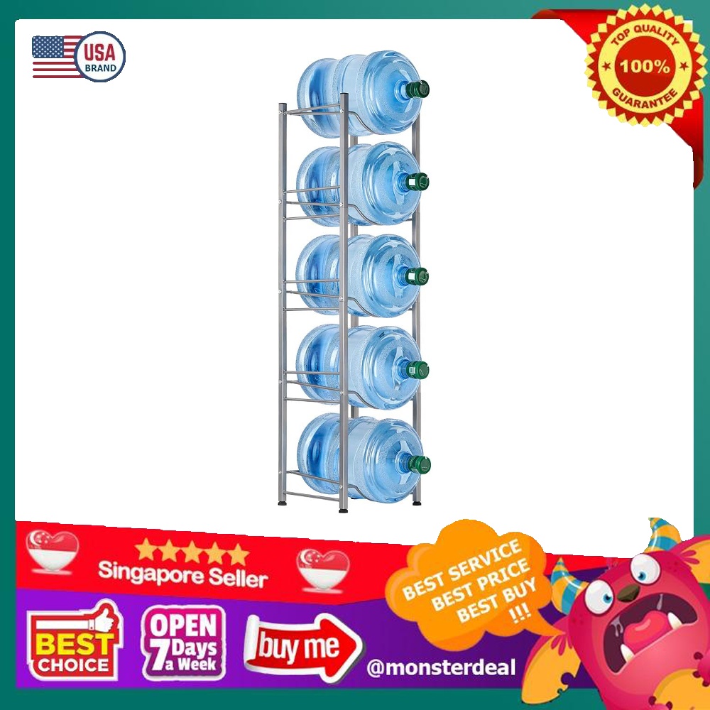MOOACE 5-Tier Water Jug Rack, 5 Gallon Detachable Water Bottle Holder ...