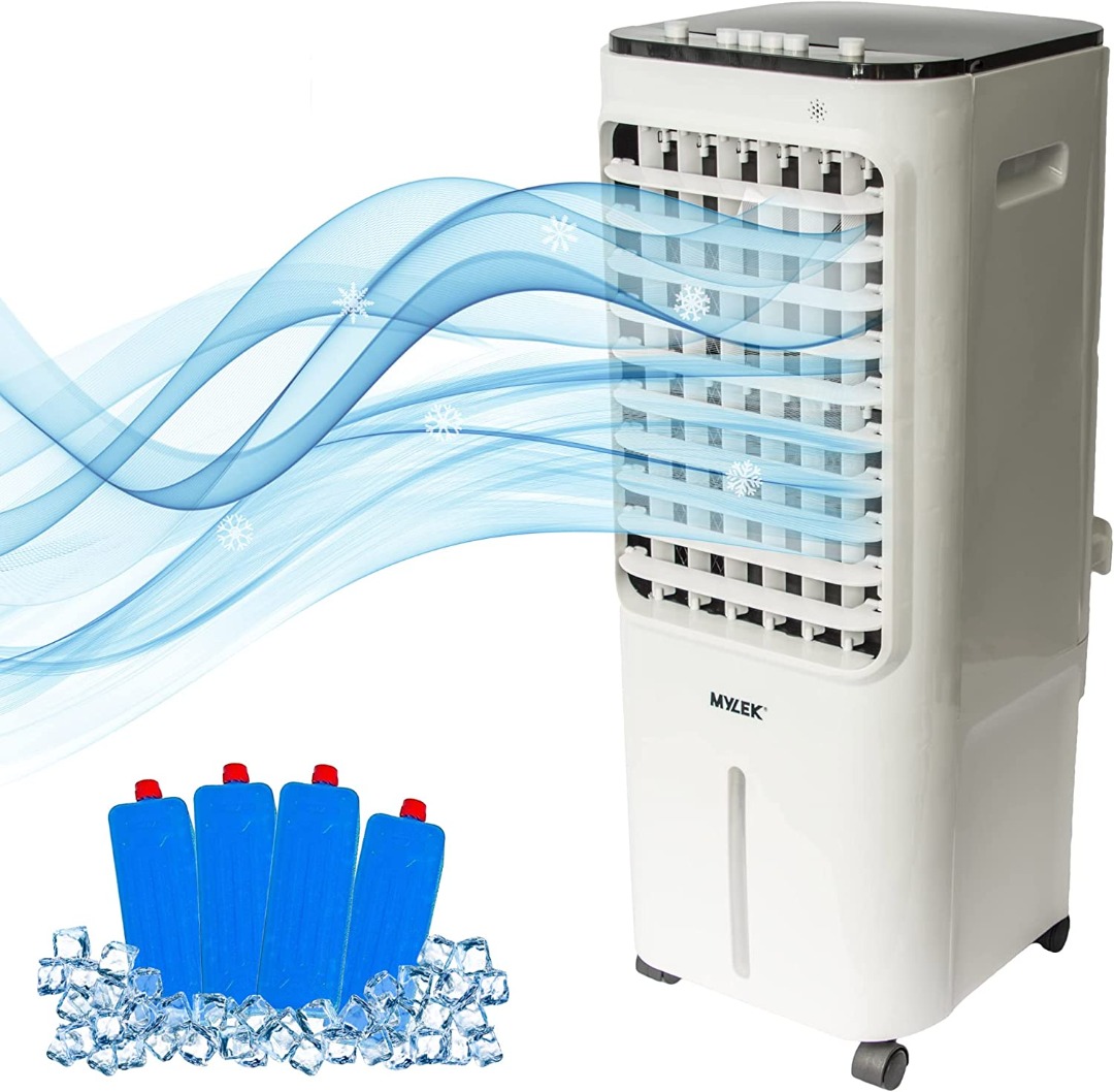 MYLEK Evaporative Air Cooler Portable Mobile Electric Fan Humidifier