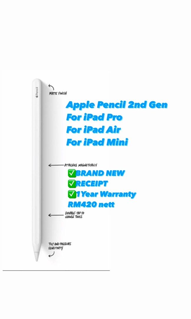 NEW Apple Pencil 2nd Gen, Mobile Phones & Gadgets, Other Gadgets on