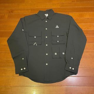 Nike ACG Dri-Fit UV Devastation Trail 男深灰抗紫外線戶外機能長袖襯衫 軍裝工裝穿搭