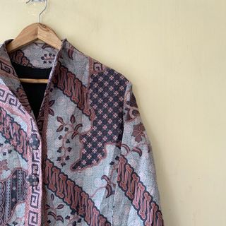 [no nego pls] Tunik Batik Coklat-Biru Muda Lengan Panjang