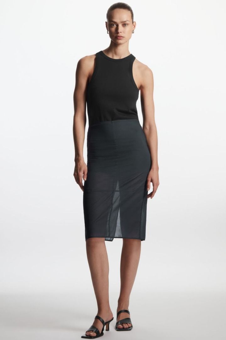 Half sheer skirt store