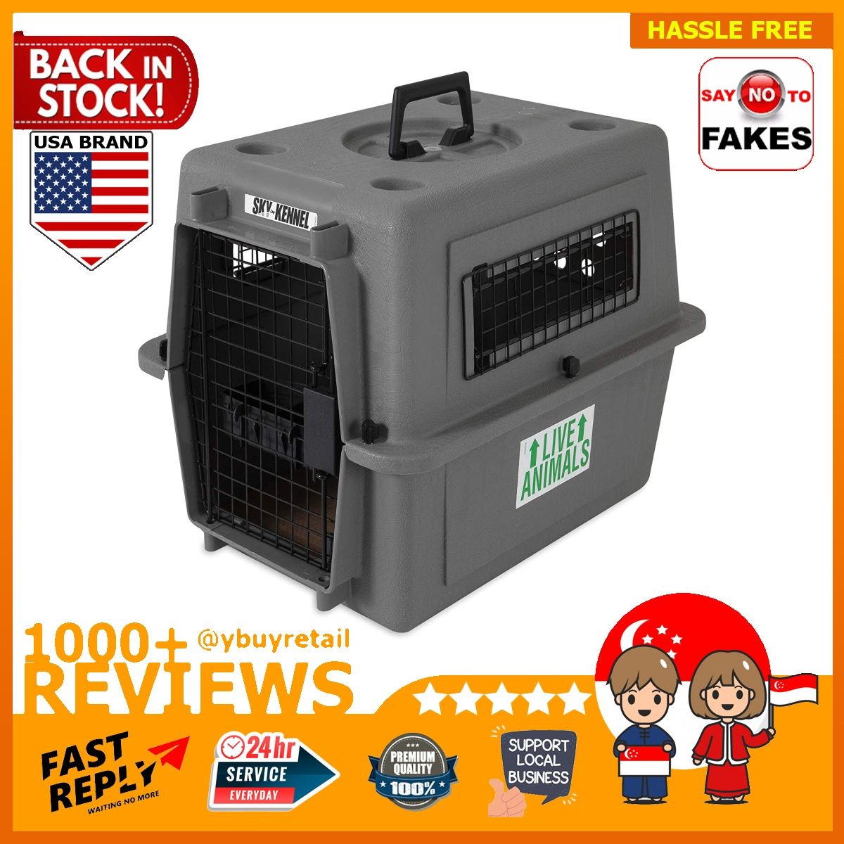 Petmate USA Sky Kennel Pet Carrier 21 Inch dog cat Pet Supplies Homes Other Pet Accessories on Carousell