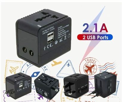 Power Dual USB Universal Travel Adapter 2.1A Charger Power Wall Type C ...
