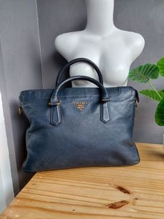 Prada laptop bag handbag leather kulit asli