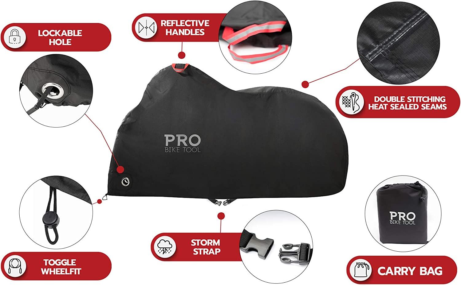 PRO BIKE TOOL Bike Cover for Outdoor Storage XXL for 2 Bikes 2