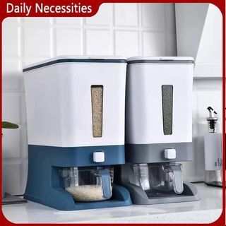 Rice Dispenser And Storage With Measuring Cup