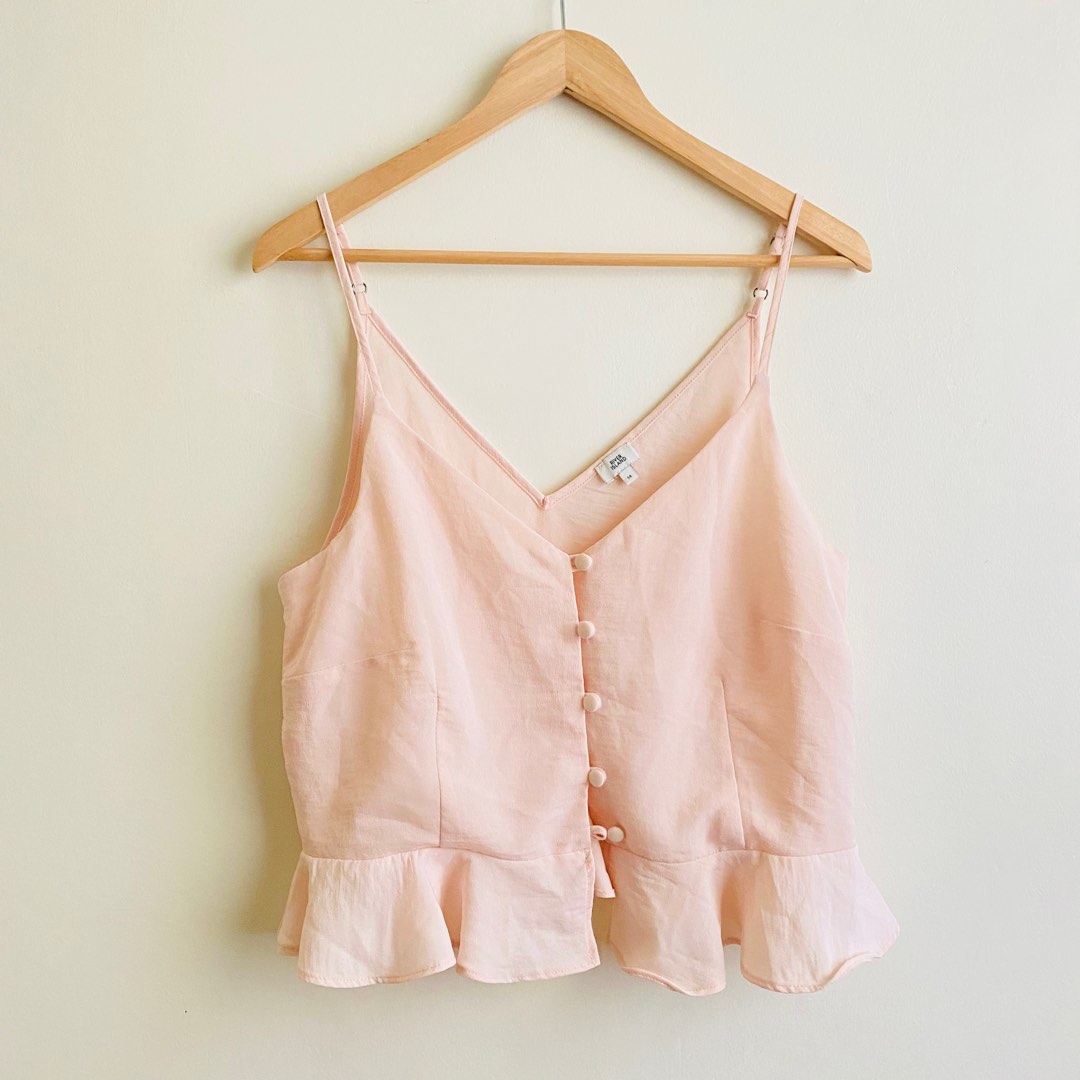 River Island Peplum Cami Top, Women's Fashion, Tops, Sleeveless on Carousell