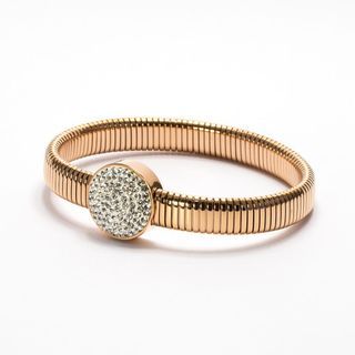 Rose Gold Fashion Elastic Rhinestone Bangle Cuff Bracelet