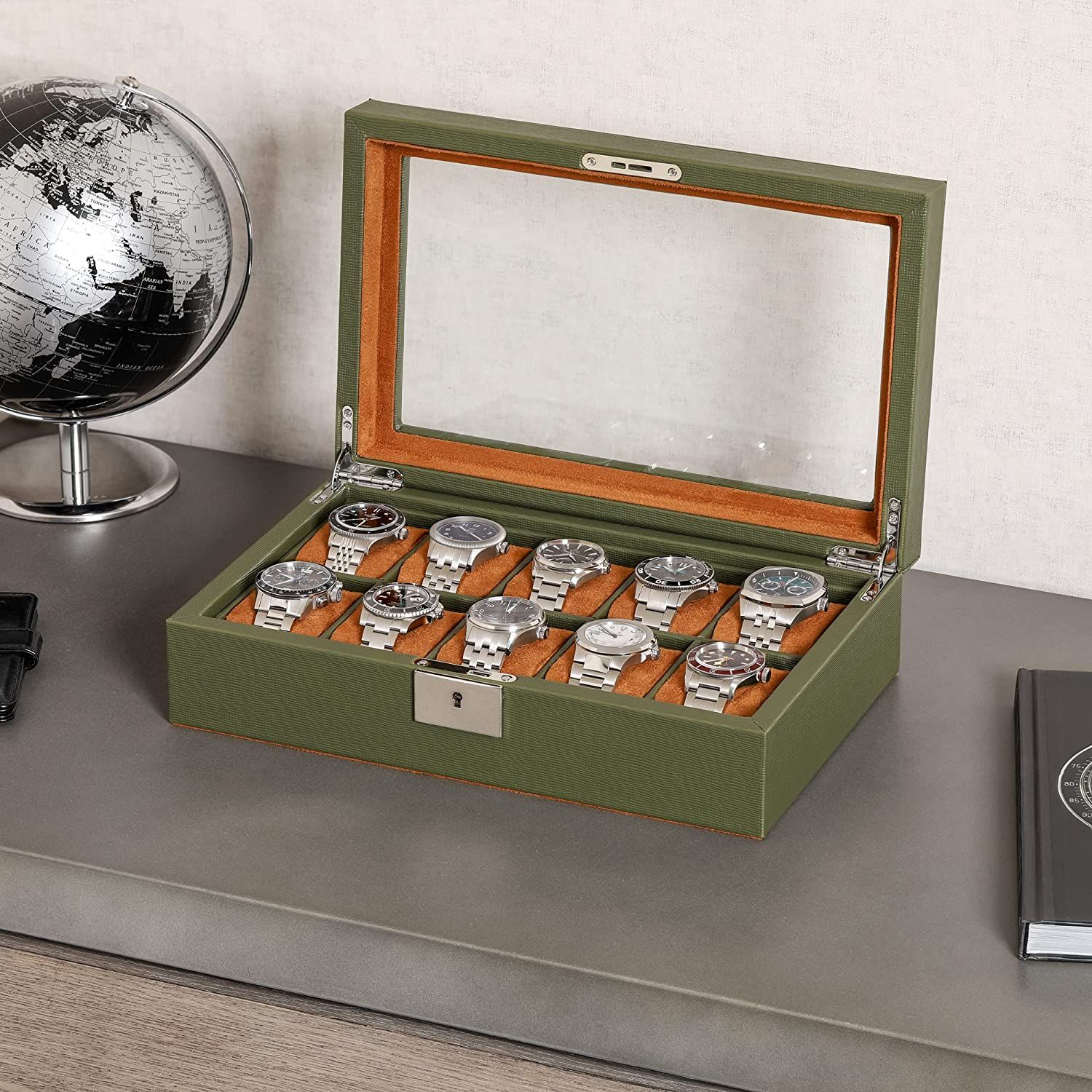 Glass top new arrivals watch box