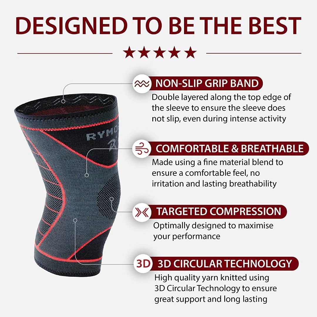 Rymora Knee Support Brace Compression Sleeve - for Joint Pain, Arthritis,  Ligament Injury, Meniscus Tear, ACL, MCL, Tendonitis, Running, Squats,  Sports (Single Wrap), Health & Nutrition, Braces, Support & Protection on  Carousell