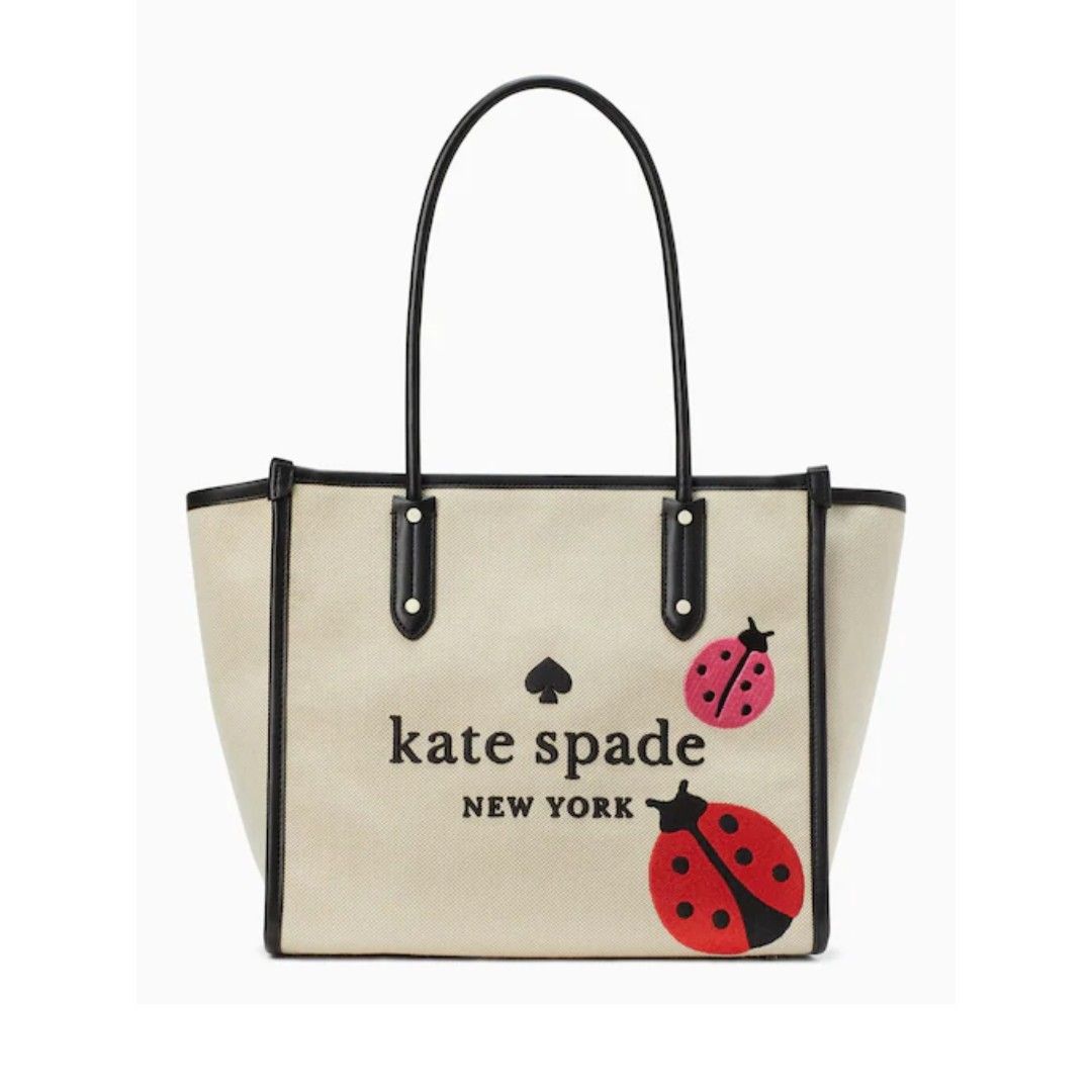 SALES Kate Spade Ella LadyBug Tote Bag Natural Multi, Women's Fashion