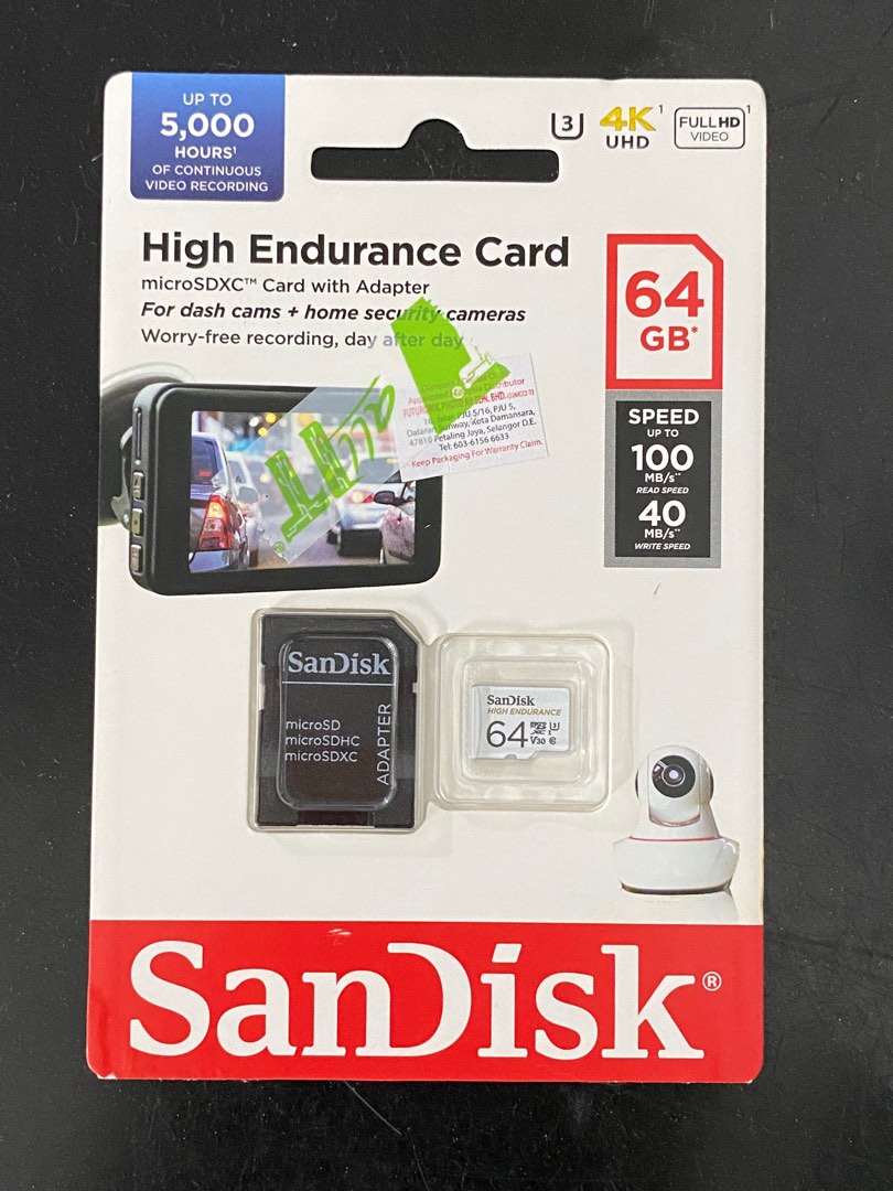 SanDisk High Endurance 100MB SD Card 64GB, Mobile Phones & Gadgets