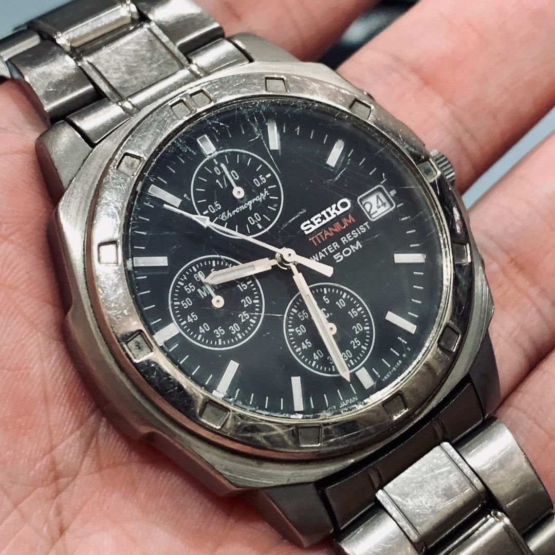 Seiko titanium quartz watch on sale