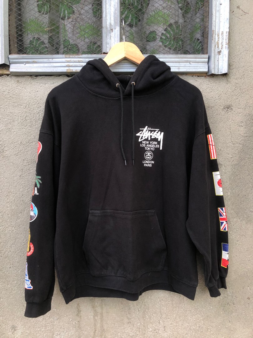 Stussy hoodie world tour flags shop