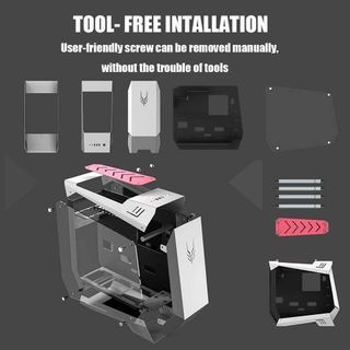 SUPER SALE PC Gaming Case Boîtier pc GOLDEN FIELD  (Silver Fox 5300 ATX/M-ATX/ITX), 360mm/120mm Water Cooling Support, Aero Metal Body, Double Tempered Glass Side Panel, Water Cooling boîtier pc