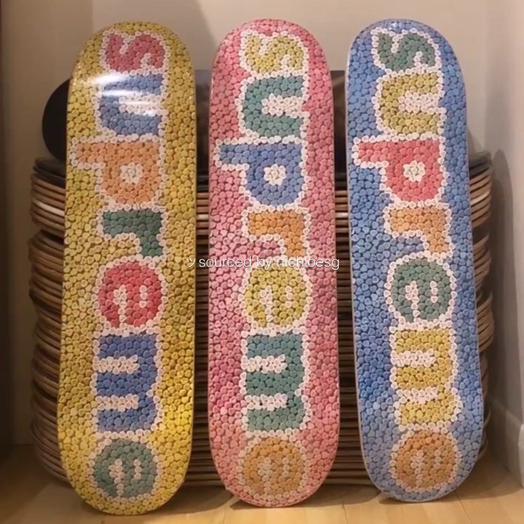 SUPREME CANDY HEARTS SKATEBOARD, Furniture & Home Living