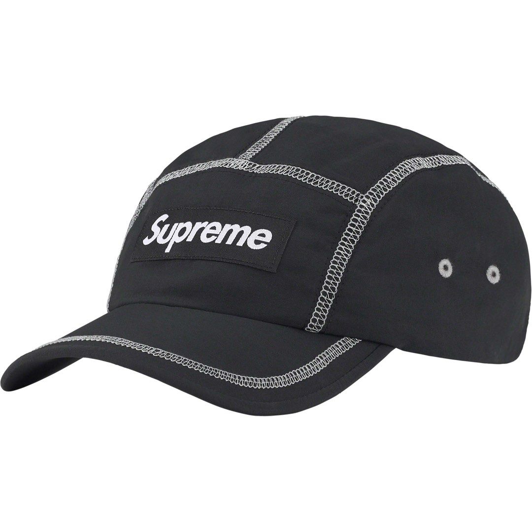 Supreme AOI Embroidered 歩け Camp Cap Black
