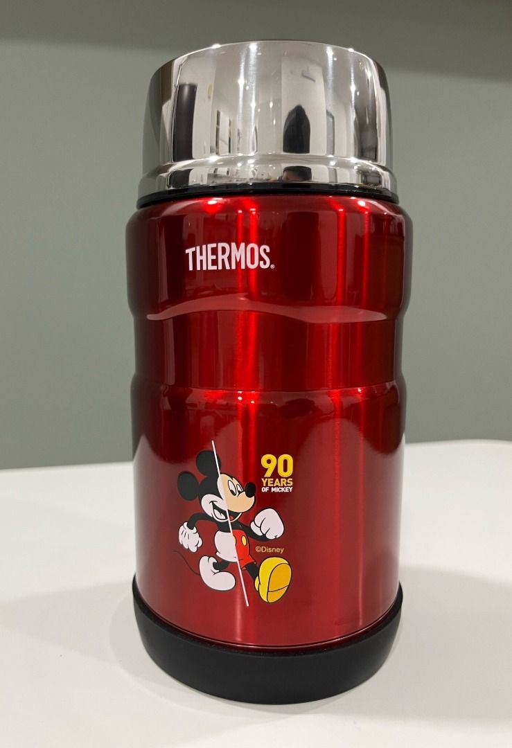THERMOS Mickey 90th Stainless Steel Vacuum Thermal Insulated Flask Thermal King Food Jar Mug Tumbler Organizer Lunch Food Bento Box Bowl Container