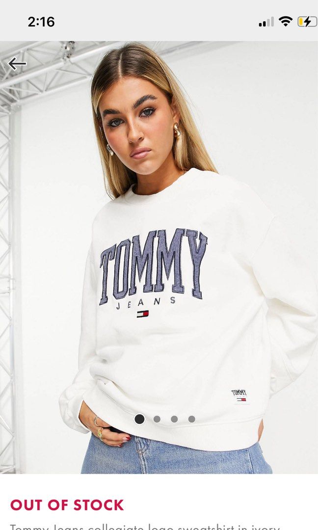 Tommy jeans top sweatshirt collegiate