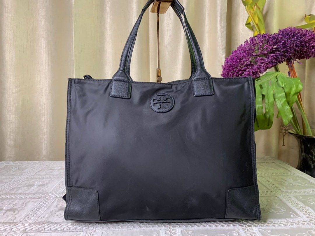 Tory burch canvas and leather tote new arrivals