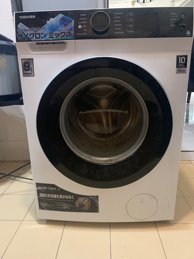 Toshiba Front Load Inverter 9.5kg washing machine, TV & Home Appliances