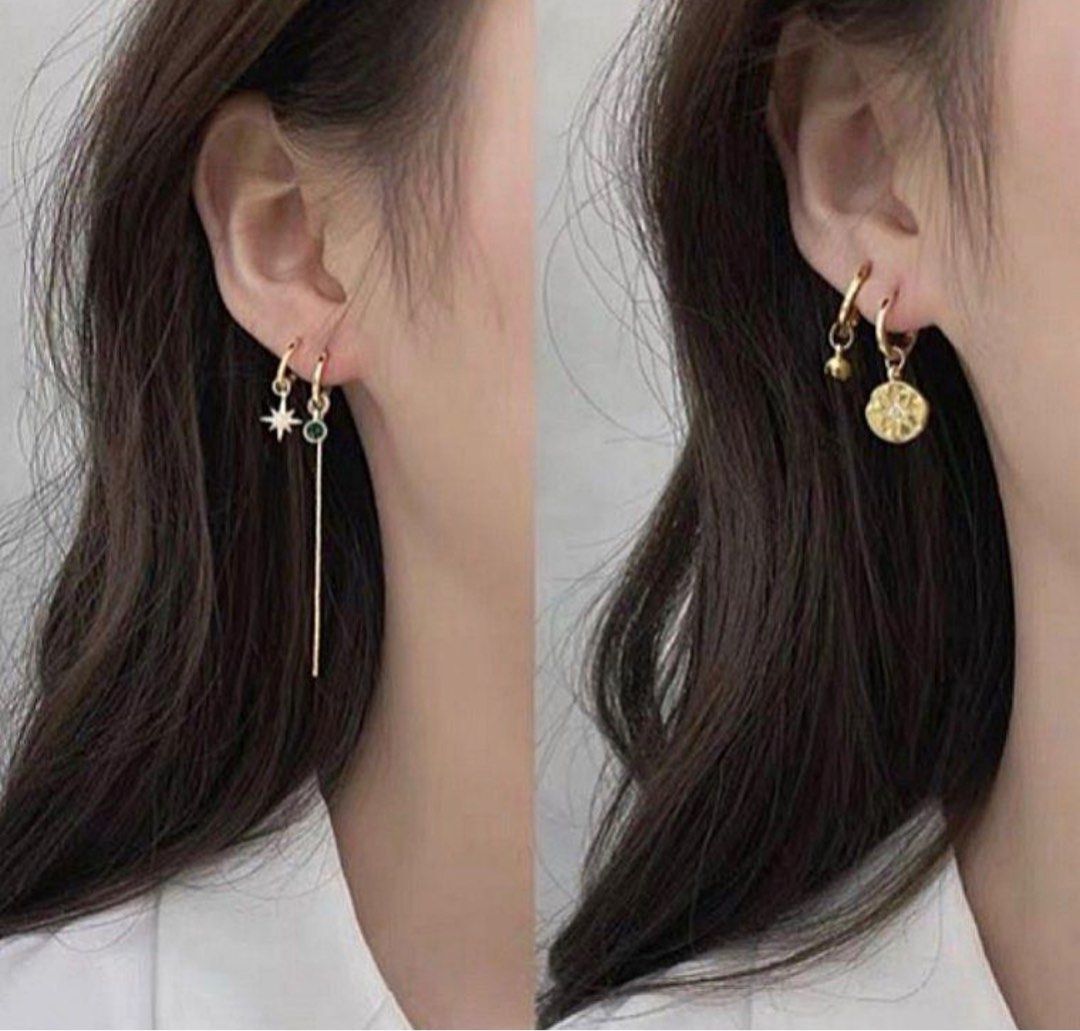 Two pairs mix and match earrings