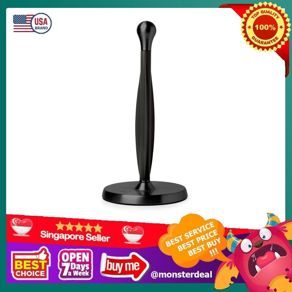 Umbra Tug Modern Stand Up Paper Towel Holder Easy One Handed Tear Kitchen Paper Towel Dispenser with Weighted Base for Standard Paper Towel Rolls Metallic Black Free Standing 330746 041 Everything Els...
