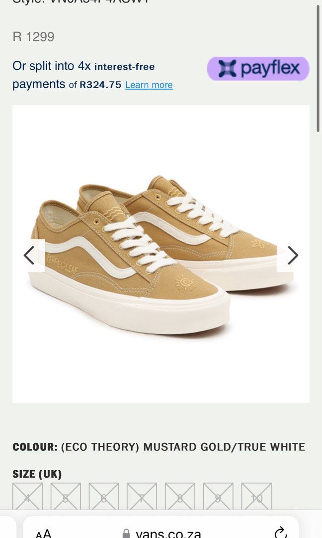 VANS Old Skool Tape ECO THEORY MUSTARD GOLD TRUE WHITE