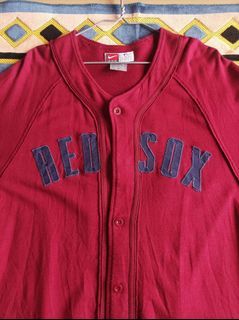 Vintage Majestic Bomber Jacket XL 90s MLB Red Sox Red Zip made in Korea