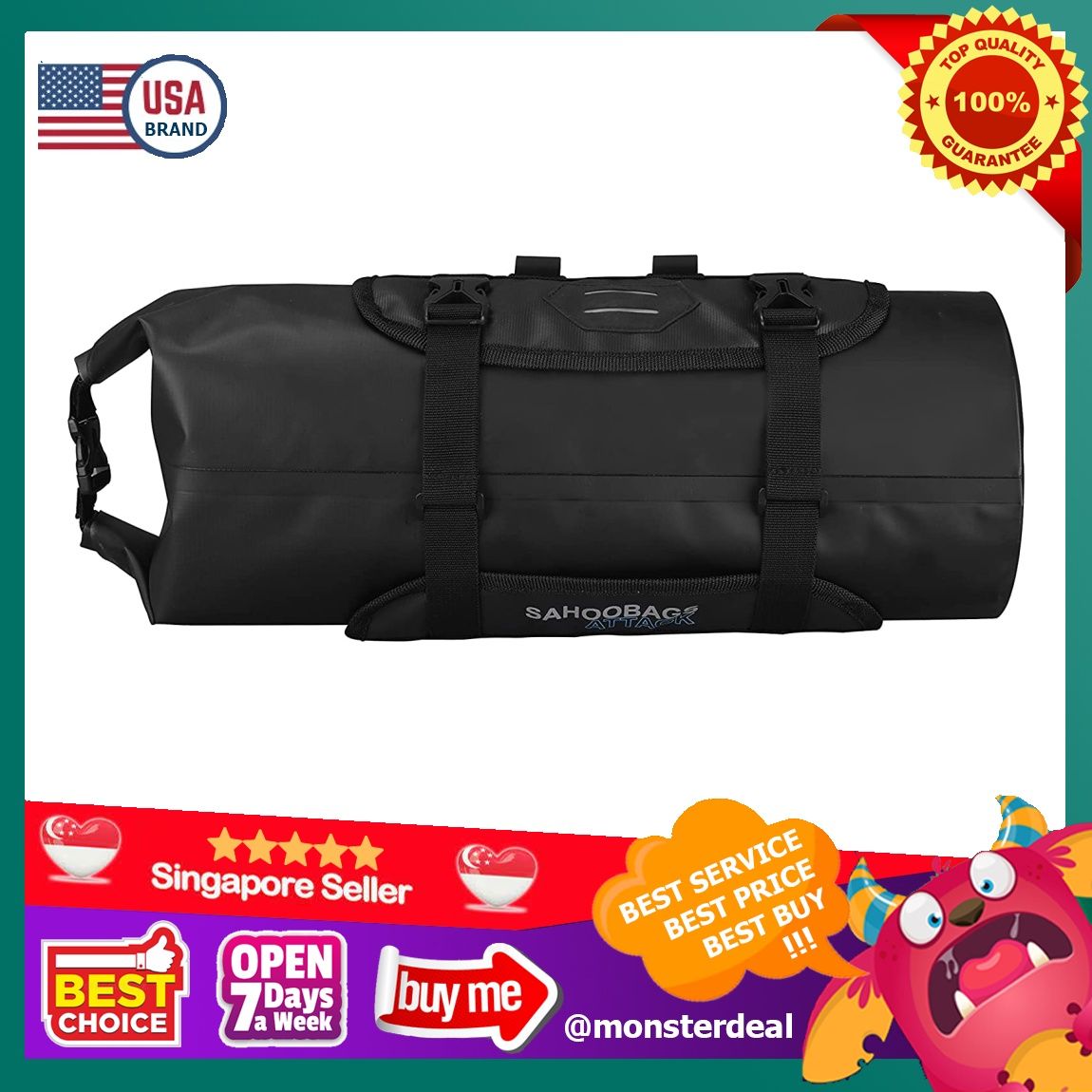 YBR HOT Roswheel Attack Series 111369 Waterproof Adjustable Capacity Bike Bicycle Cycling Handlebar Bag with Detachable Dry Pack