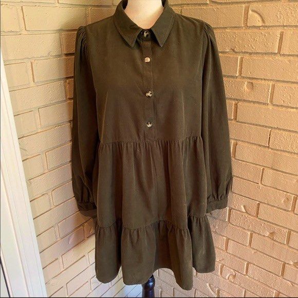 green emerald velvet dress Sari Babydoll Dress  Forest Green Cotton