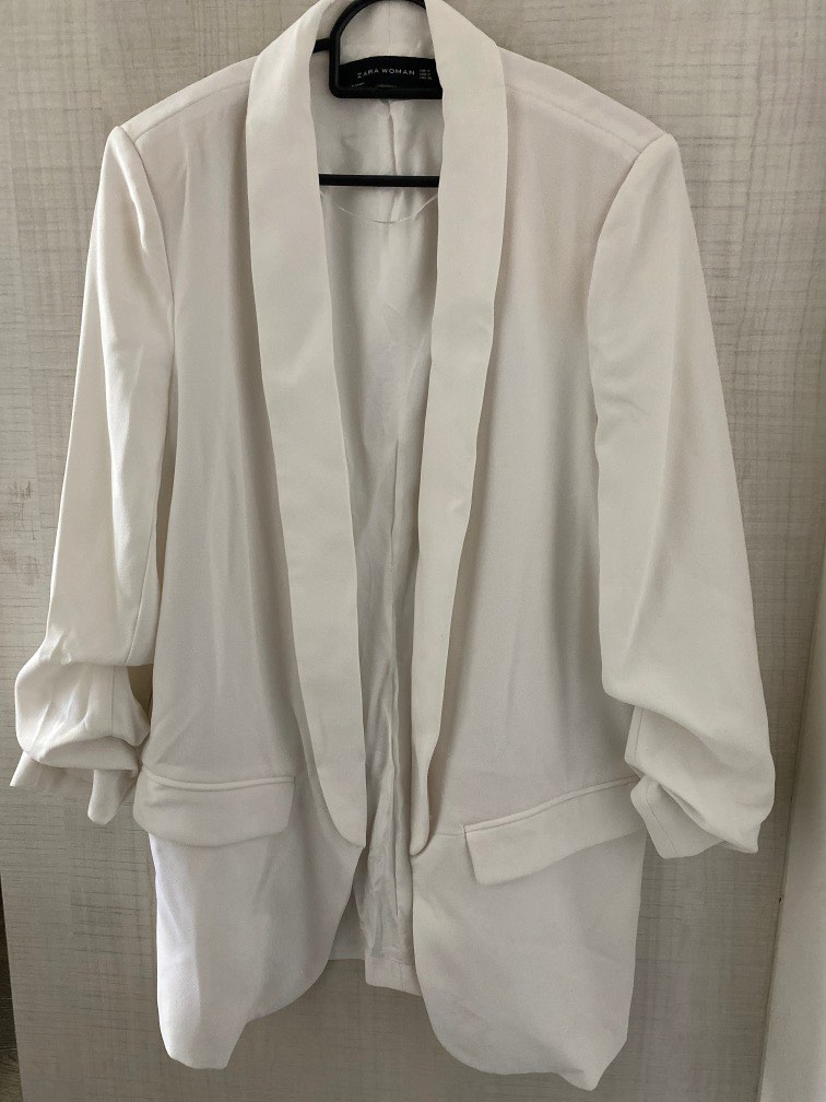 Zara white jacket, Women's Fashion, Coats, Jackets and Outerwear on ...
