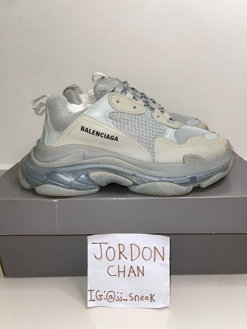 100 Legit Balenciaga Triple S Grey Clear Sole Men s Fashion